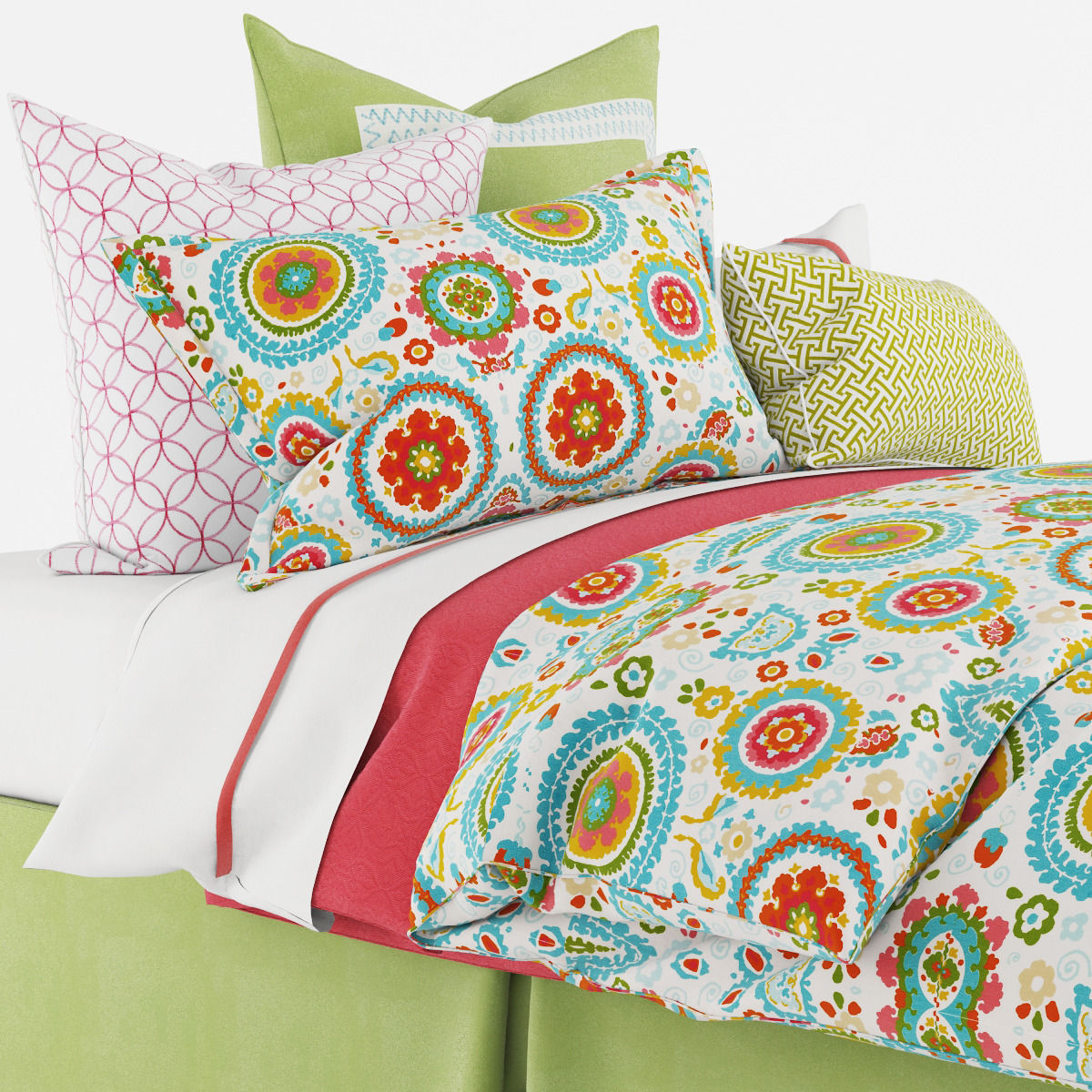 Bedclothes kids green 3D Model MAX OBJ FBX