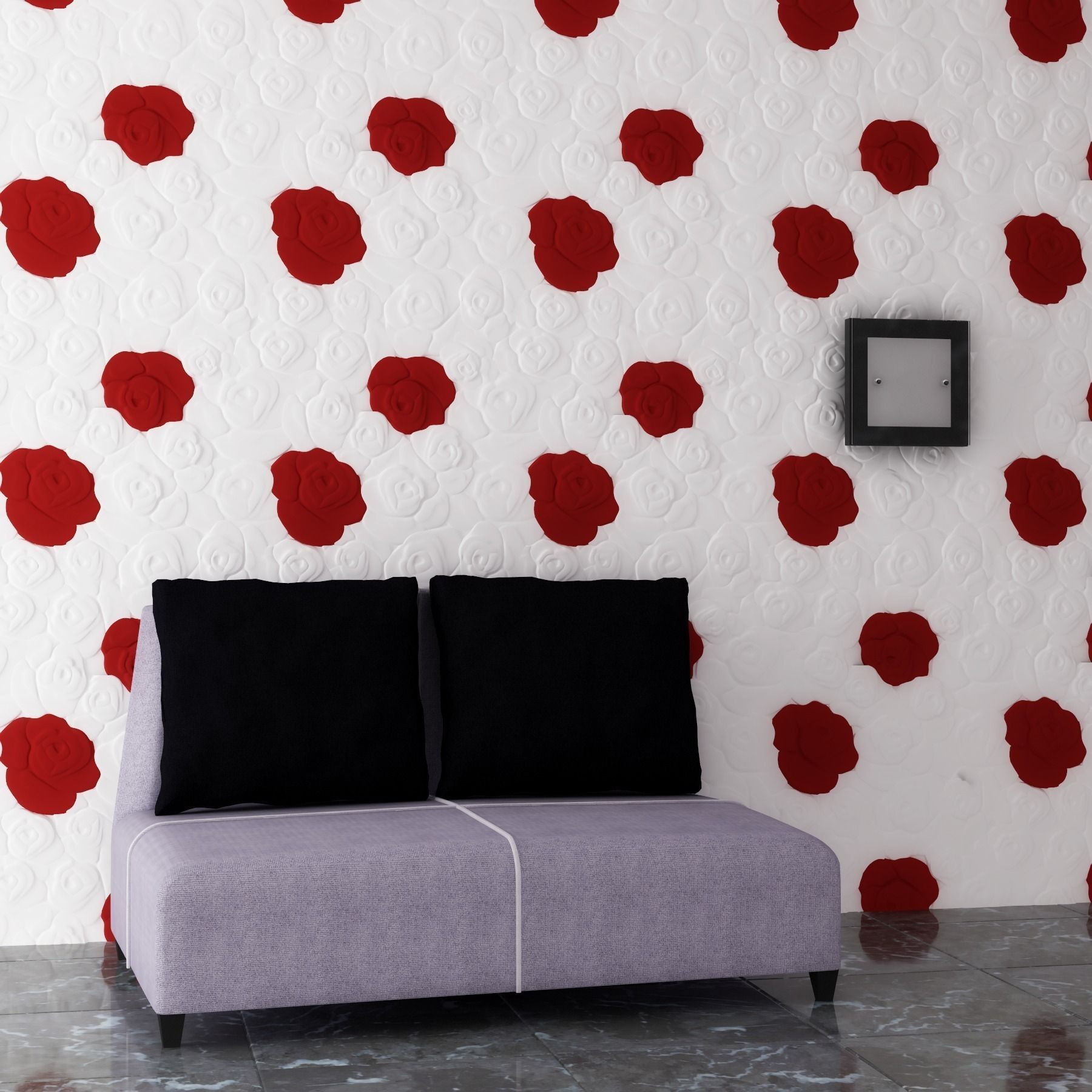 3d panel roses