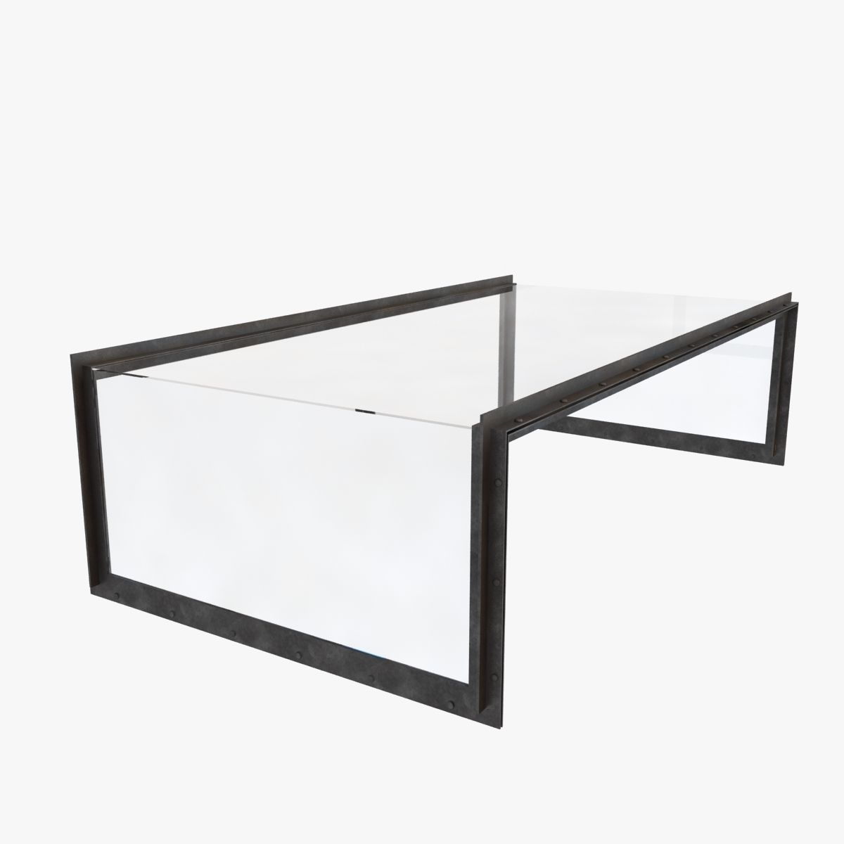 restoration hardware WATERFALL GLASS IRON COFFEE TABLE 3D model CGTrader