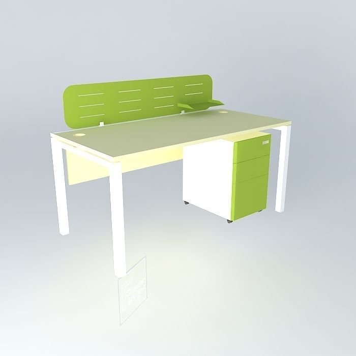 Workstation Desk With Mobile Pedestal 1600x800x750mmh Free 3d Model Workstation Desk With Mobile Pedestal 1600x800x750mmh 3d Model Max Obj 3ds Fbx Stl Dae 1
