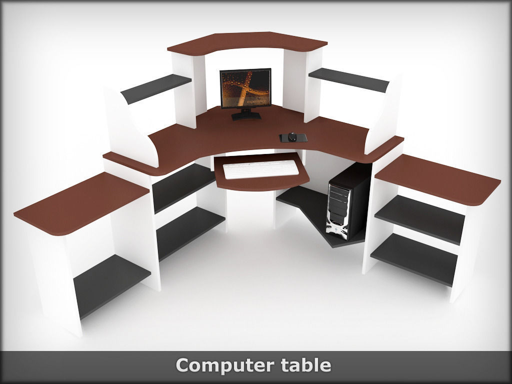 Computer table free 3D model CGTrader