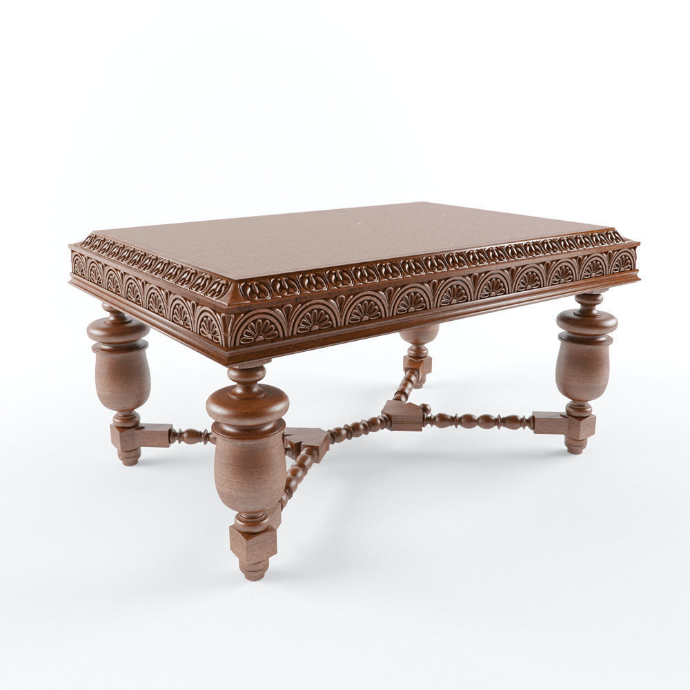 Carved table 3D model