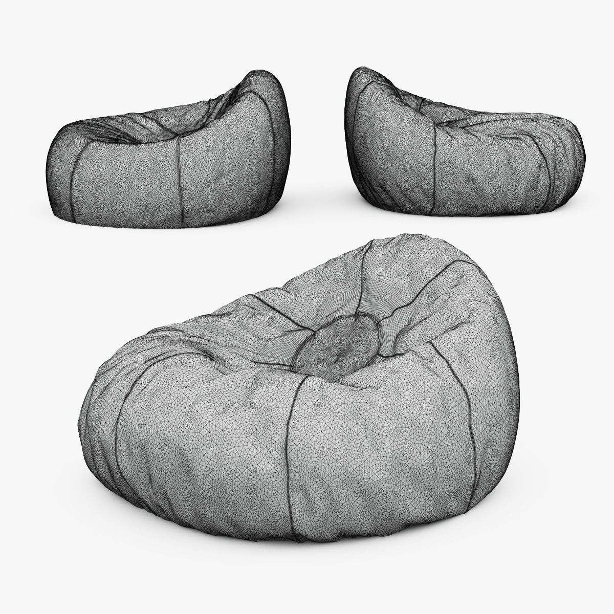 3d Grand Leather Bean Bag Chair Cgtrader Grand Leather Bean Bag Chair 3d Model Max Obj Fbx Mtl 6