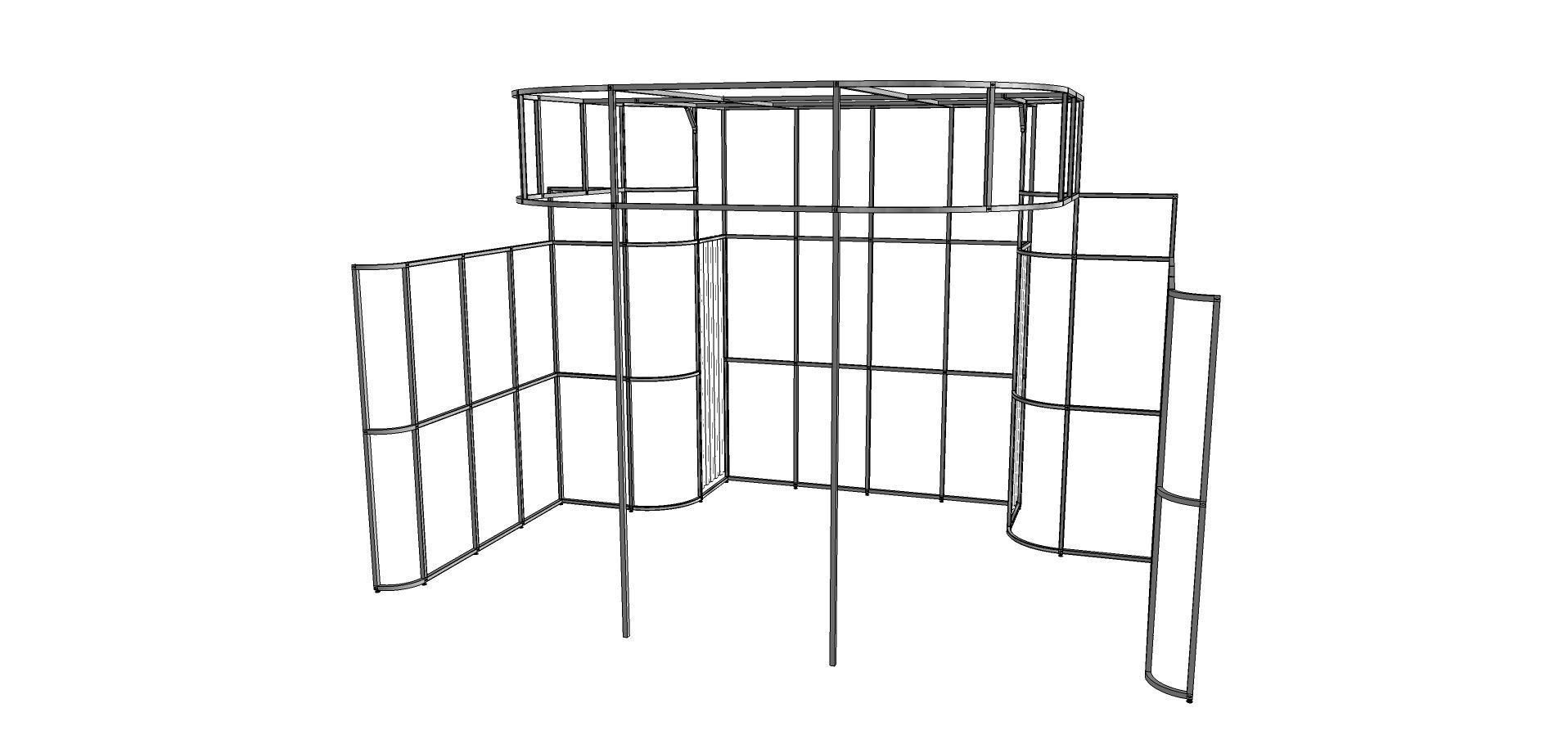 The exhibition portable T3 airframe middle stand 52 3D model