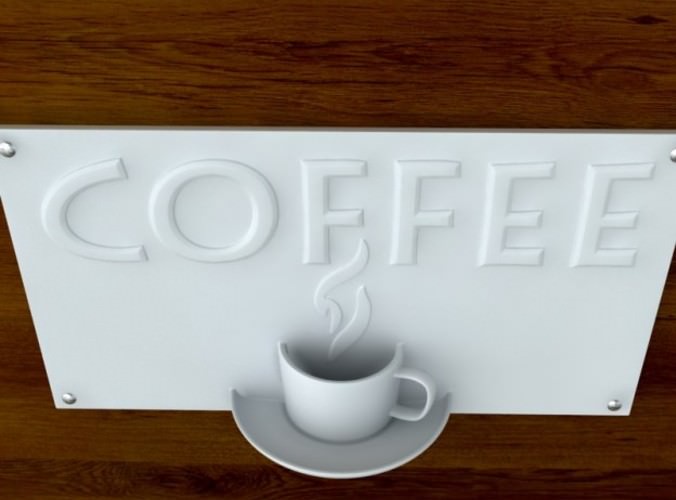 3d printable Coffee Sign with Text STL OBJ 3D Model 3D ... 3d printable Coffee Sign with Text STL OBJ 3D Model 3D ...