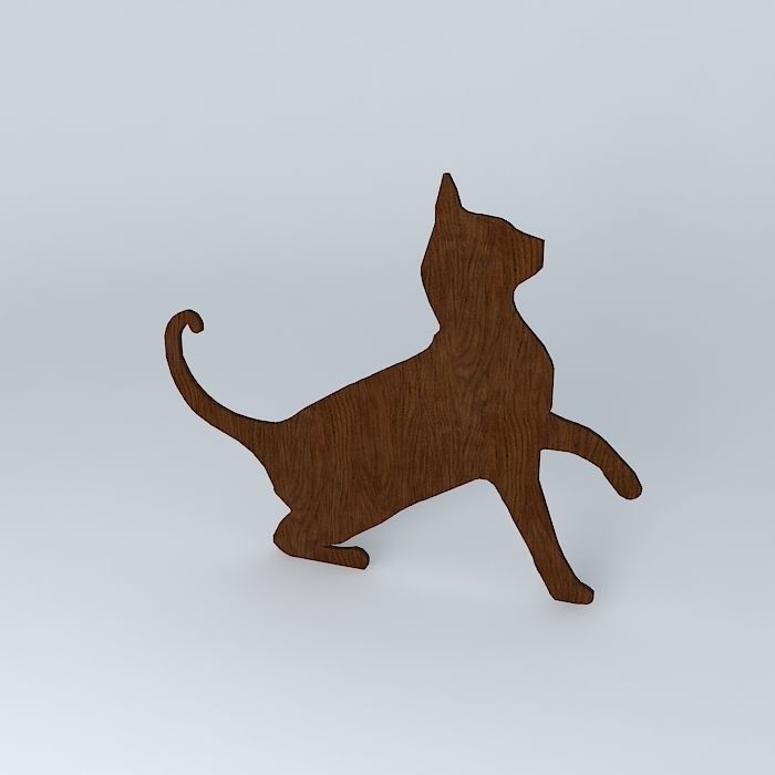 Cat Cutout Wall Decoration Free 3D Model CGTrader