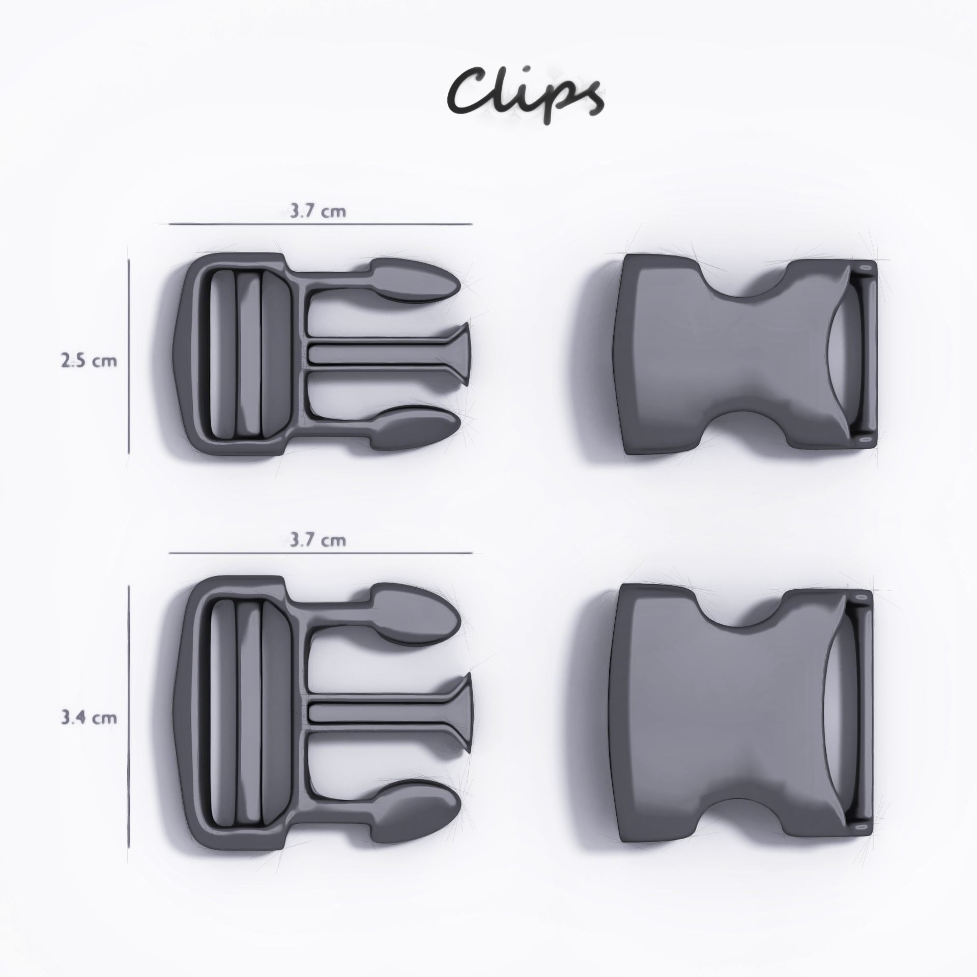 Buckle clips free 3D Model 3D printable STL BLEND - CGTrader.com