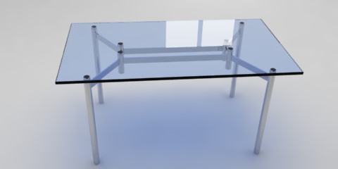 Metal and Glass Table Free 3D model