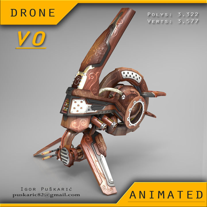 Drone V0 Wood - ANIMATED