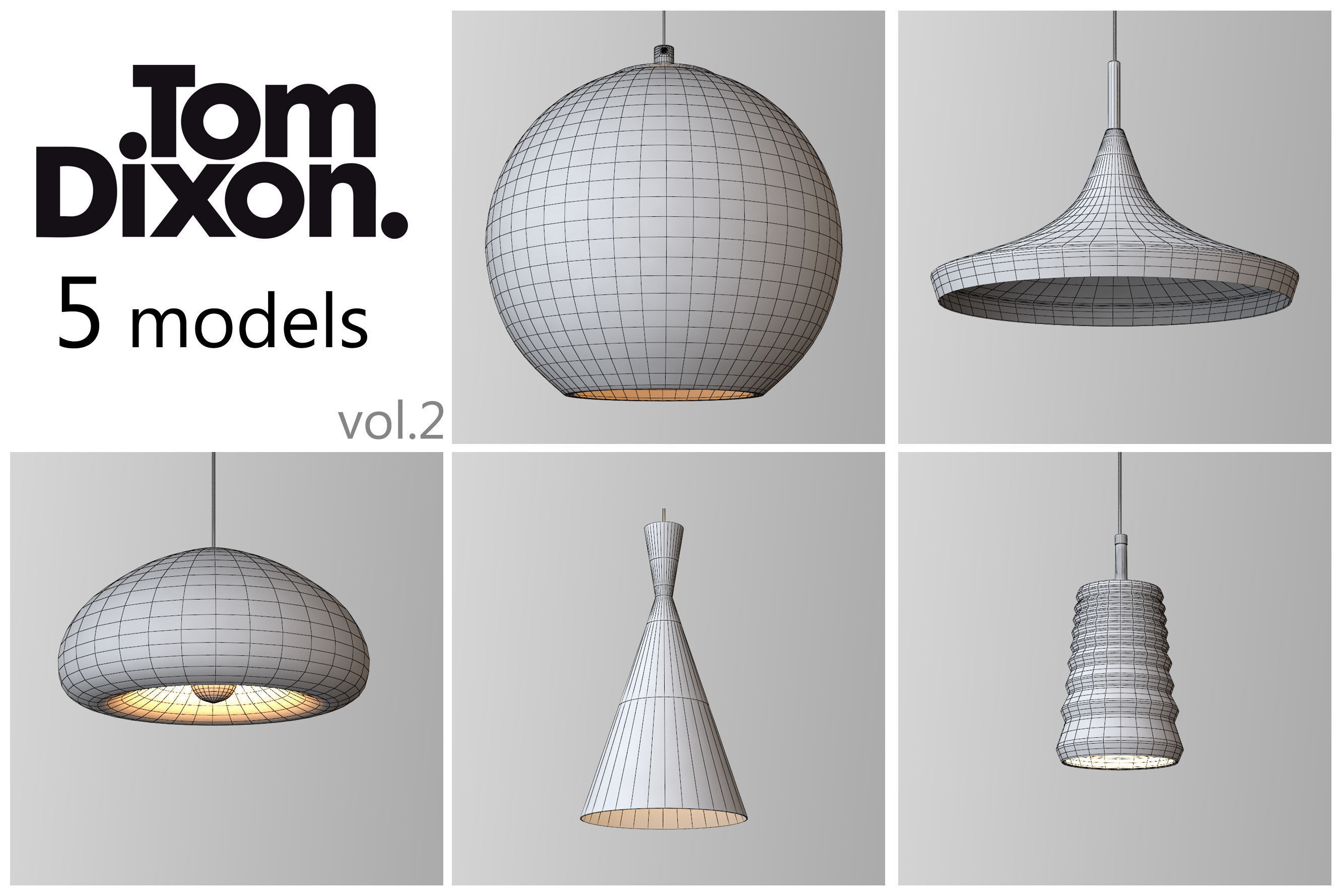 3d Model Tom Dixon Lighting Set 2 Cgtrader Tom Dixon Lighting Set 2 3d Model Max Obj Mtl