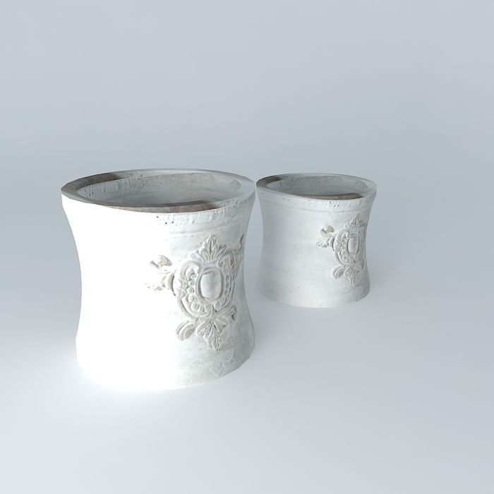 SET OF 2 COVERS POTS Fleurine 3D model