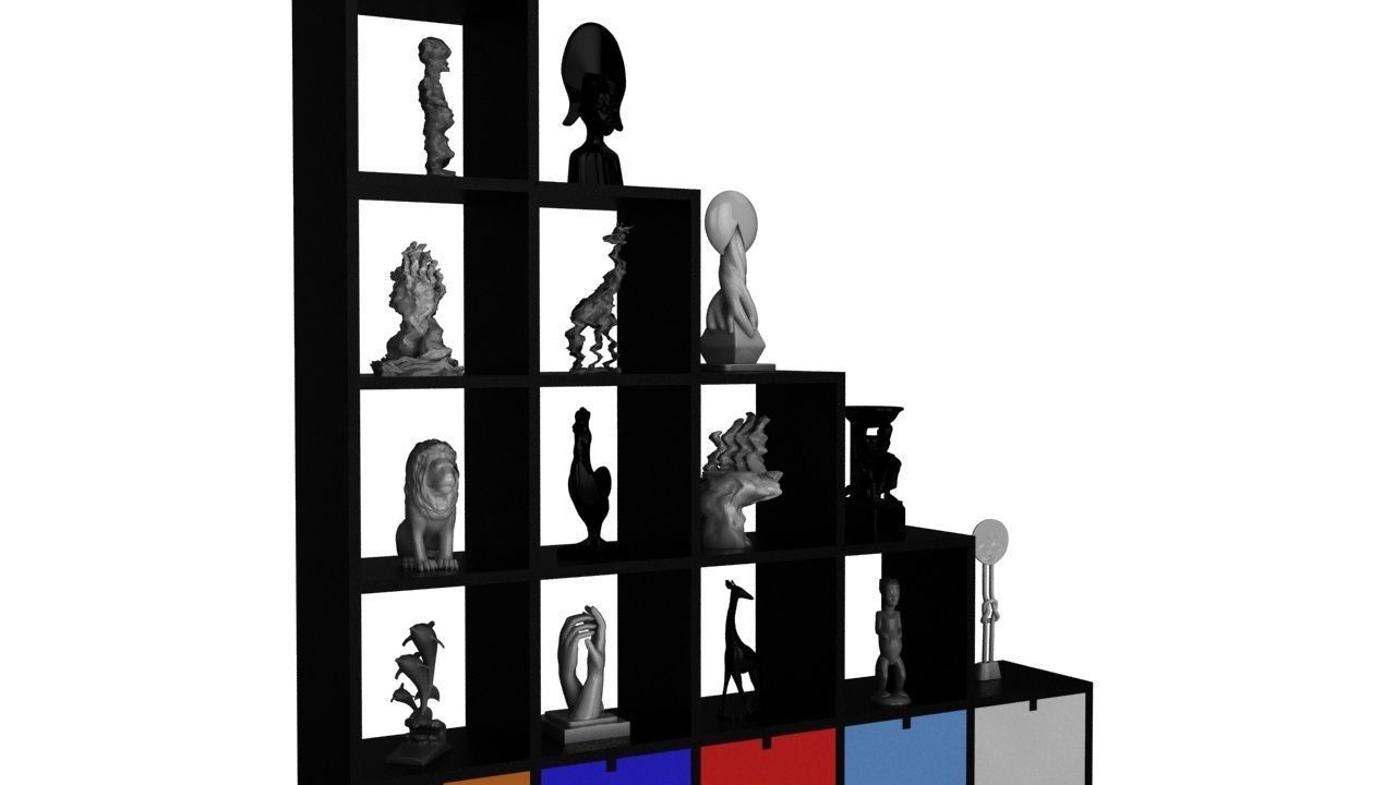 3D model Kartell polvara modular bookshelf VR / AR / lowpoly CGTrader