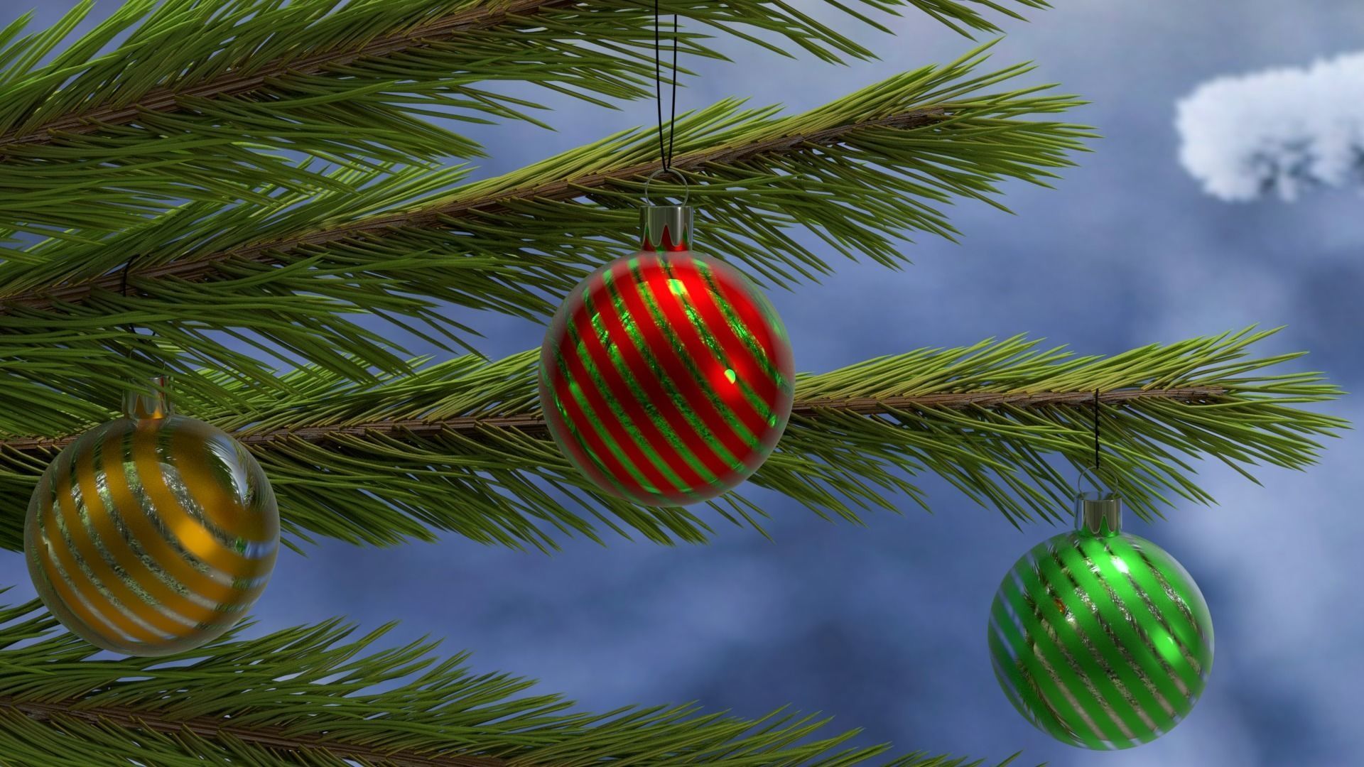 3D Christmas balls and toys
