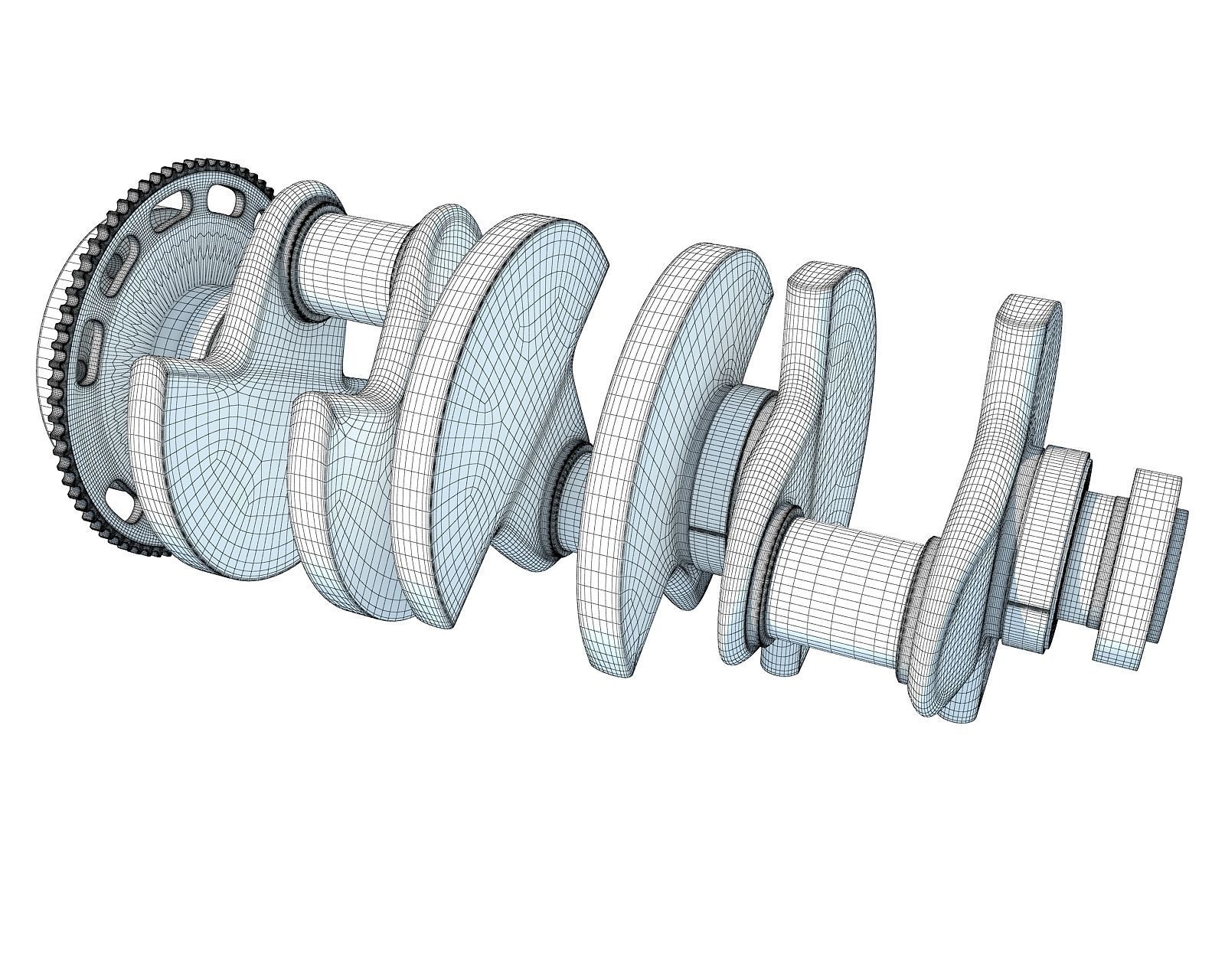 Crankshaft V6 Engine 3D model CGTrader