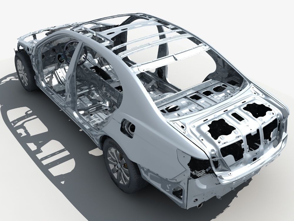 Frame Forestruct Car Car Frame with Chassis Engine 01 3D model | CGTrader