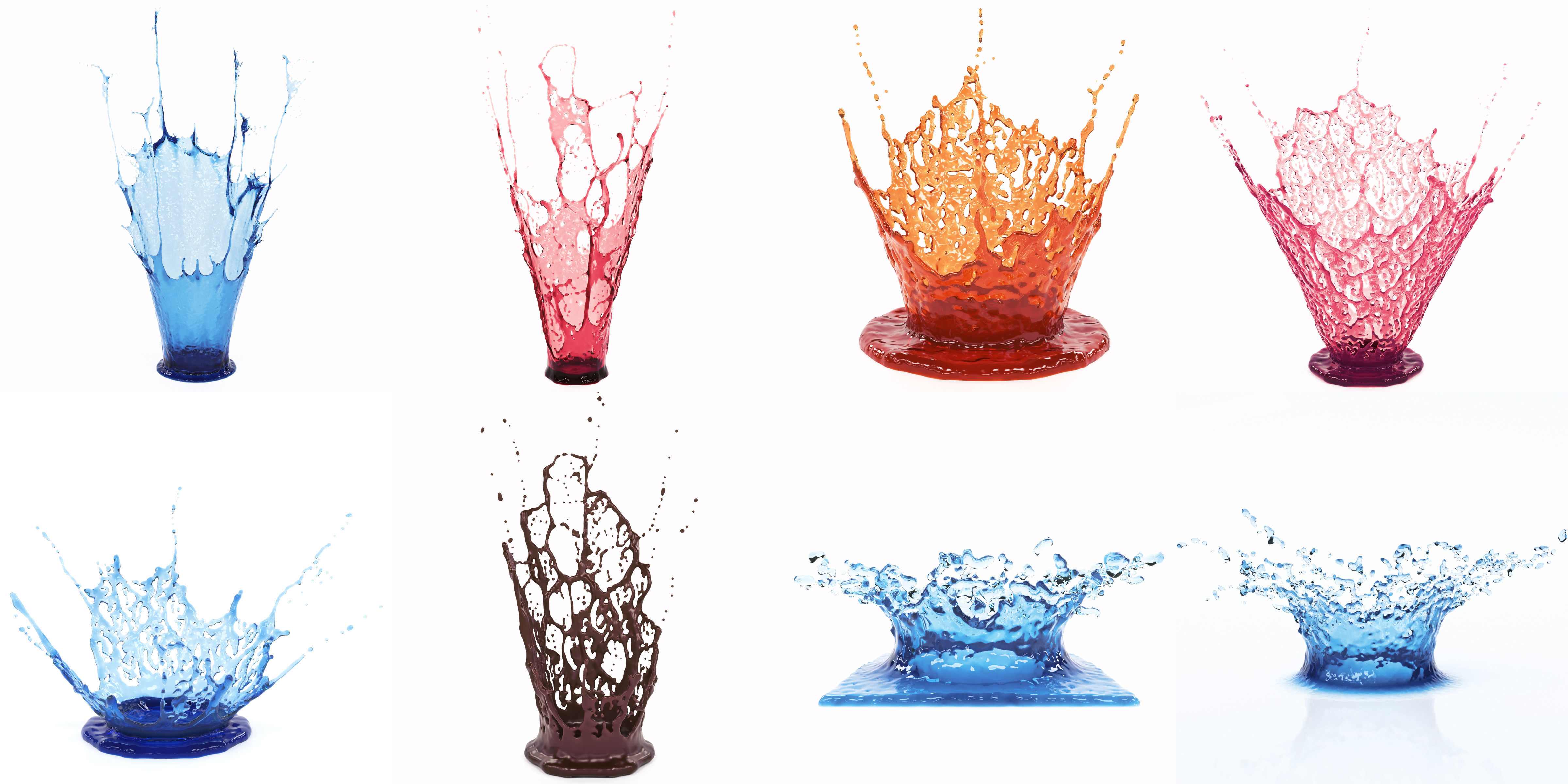 Crowns Splash Set 3D model CGTrader