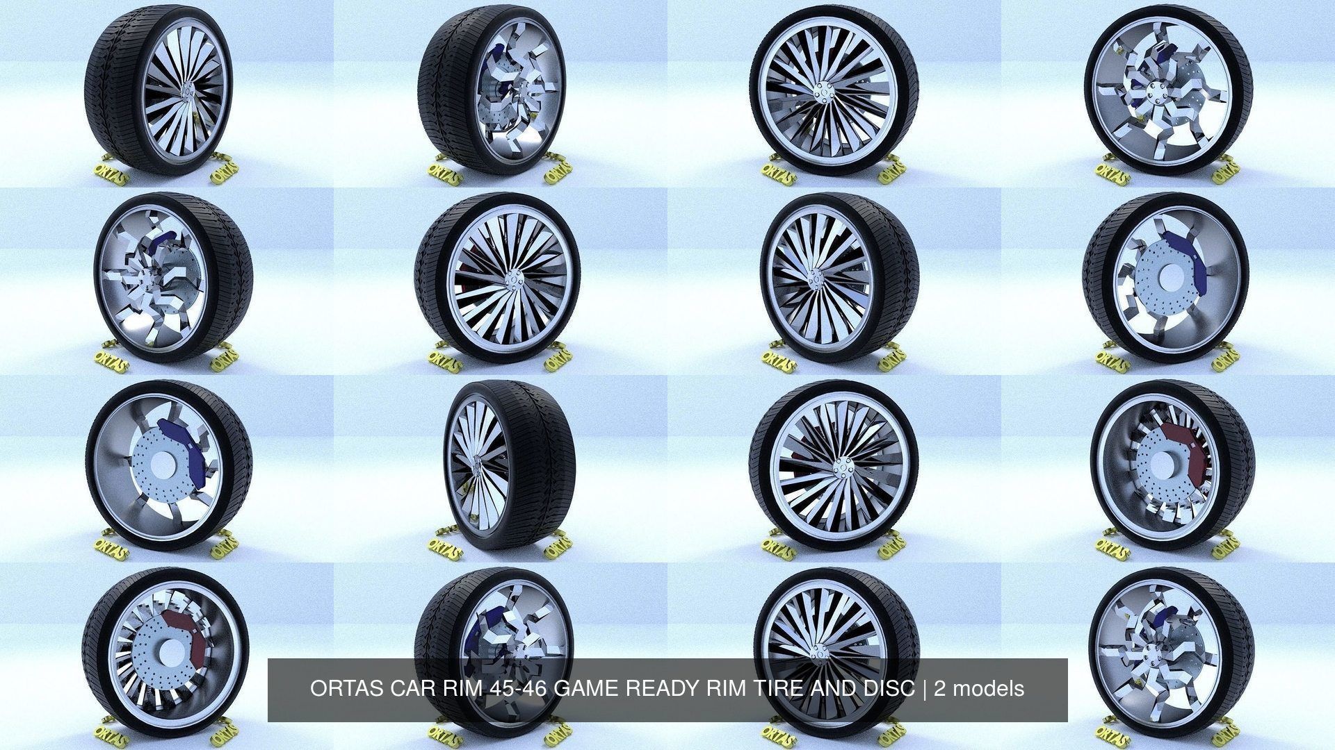 ORTAS CAR RIM 45-46 GAME READY RIM TIRE AND DISC