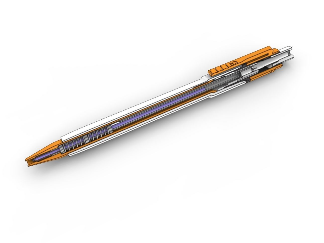 3D Retractable Ballpoint Pen CGTrader