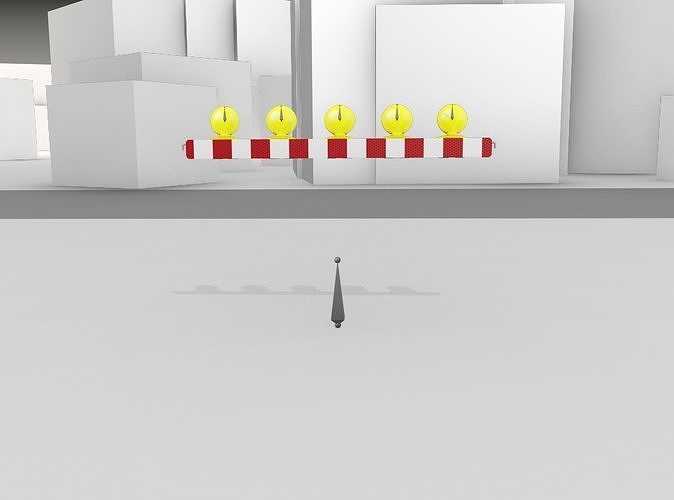 Construction Barrier 6 with animated lights 600-32 100x1600mm Low-poly 3D model