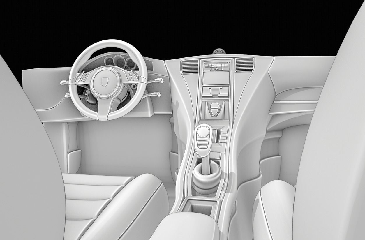 Sports Car Interior 3D model CGTrader