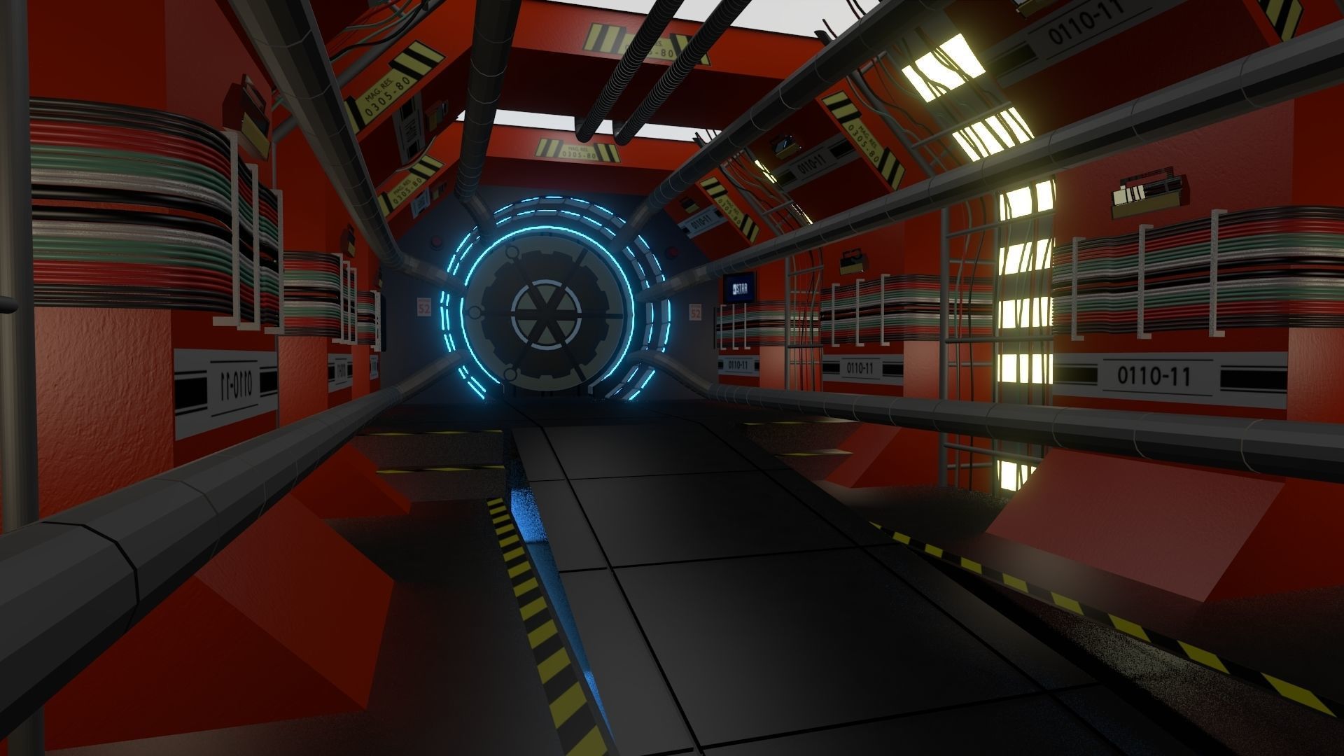 3D model PipelineCorridorshall from STAR Labs VR / AR / lowpoly CGTrader