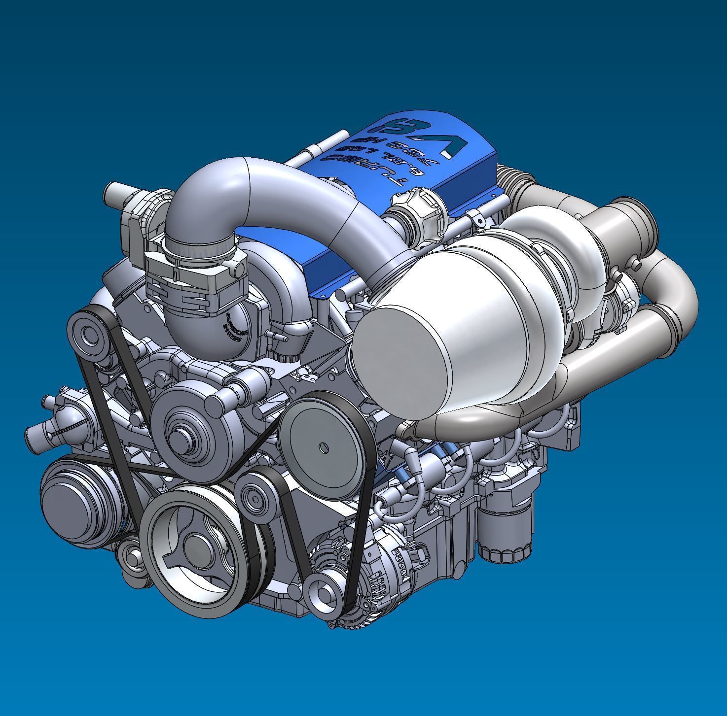 Supercar System Powertrain Assembly Stage 2 3D CGTrader