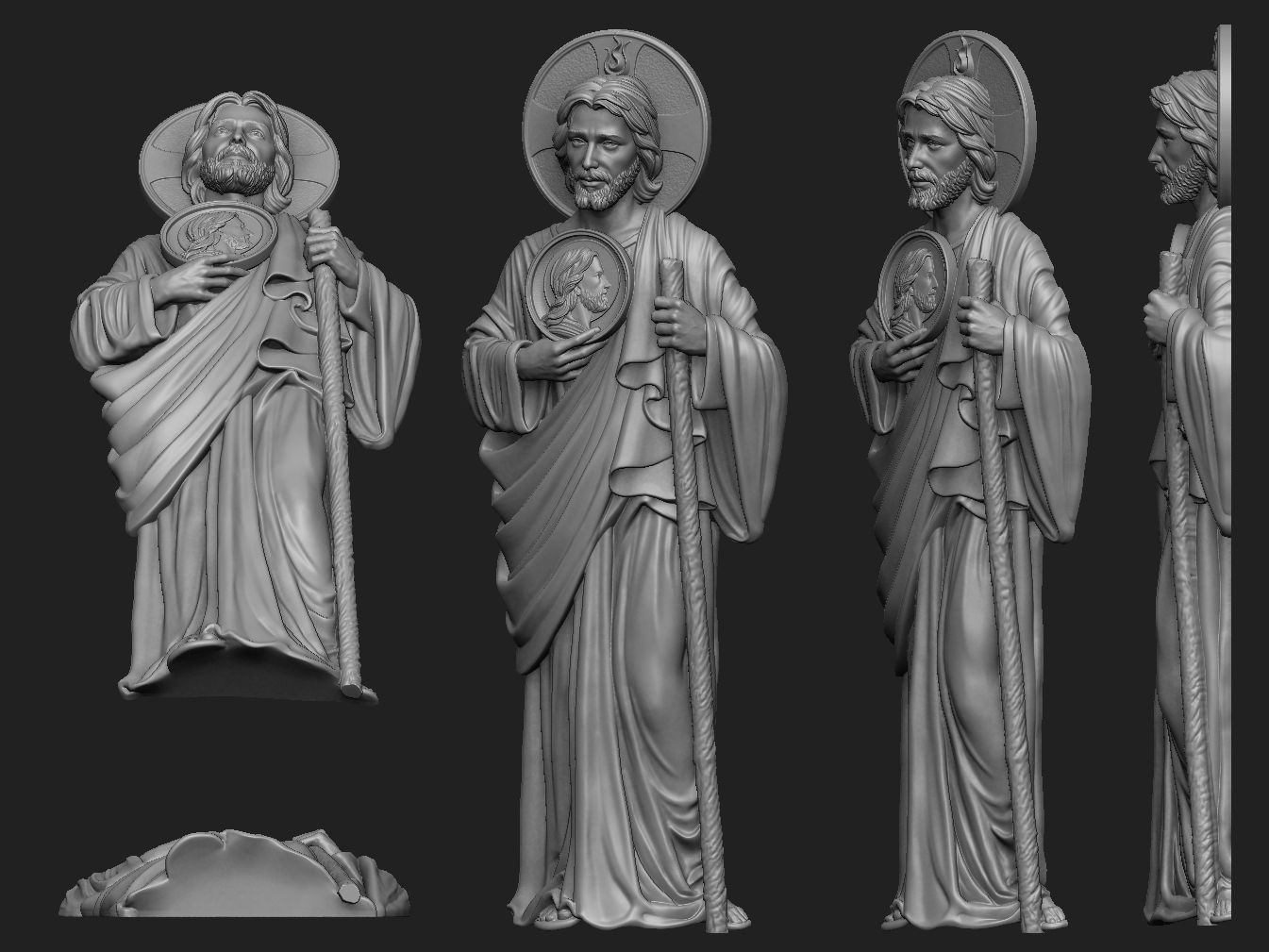 Saint Jude Full Figure Relief 3D model 3D printable | CGTrader