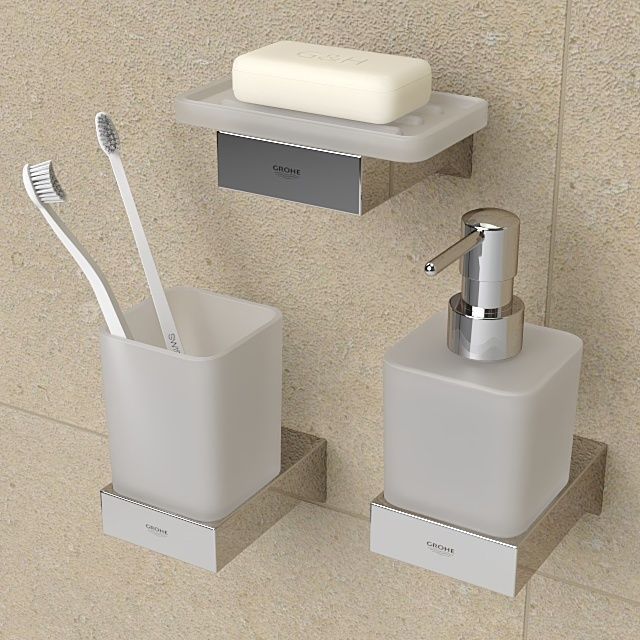 Bathroom accessories Grohe Selection Cube 3D model CGTrader