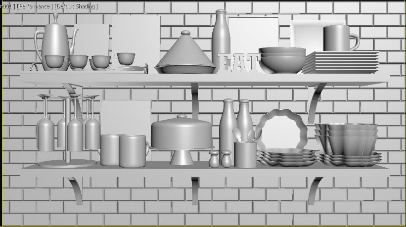 shelf kitchen free 3D model | CGTrader