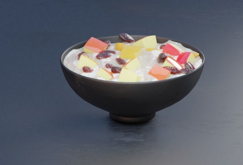 oat fruit and raisen meal food 3d model