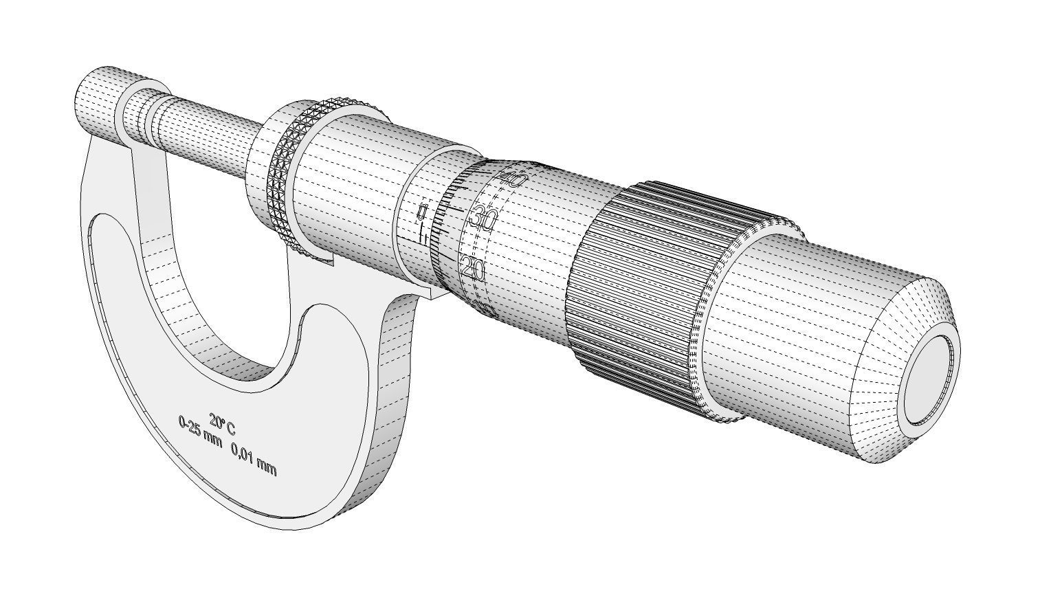 Micrometer 3D model CGTrader