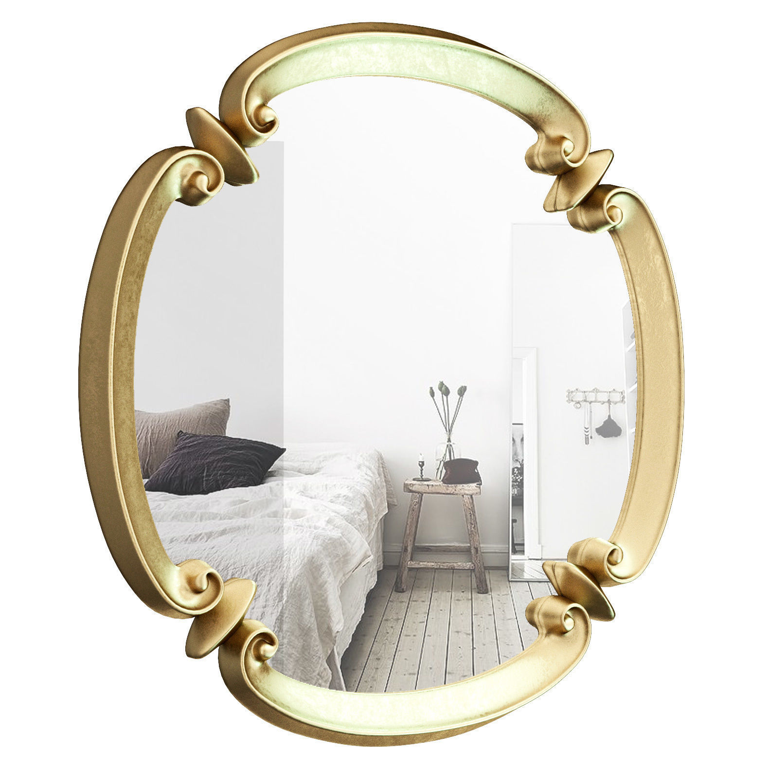 Contemporary Meadow Wall Mirror Round Shape ATGD5526 3D model CGTrader