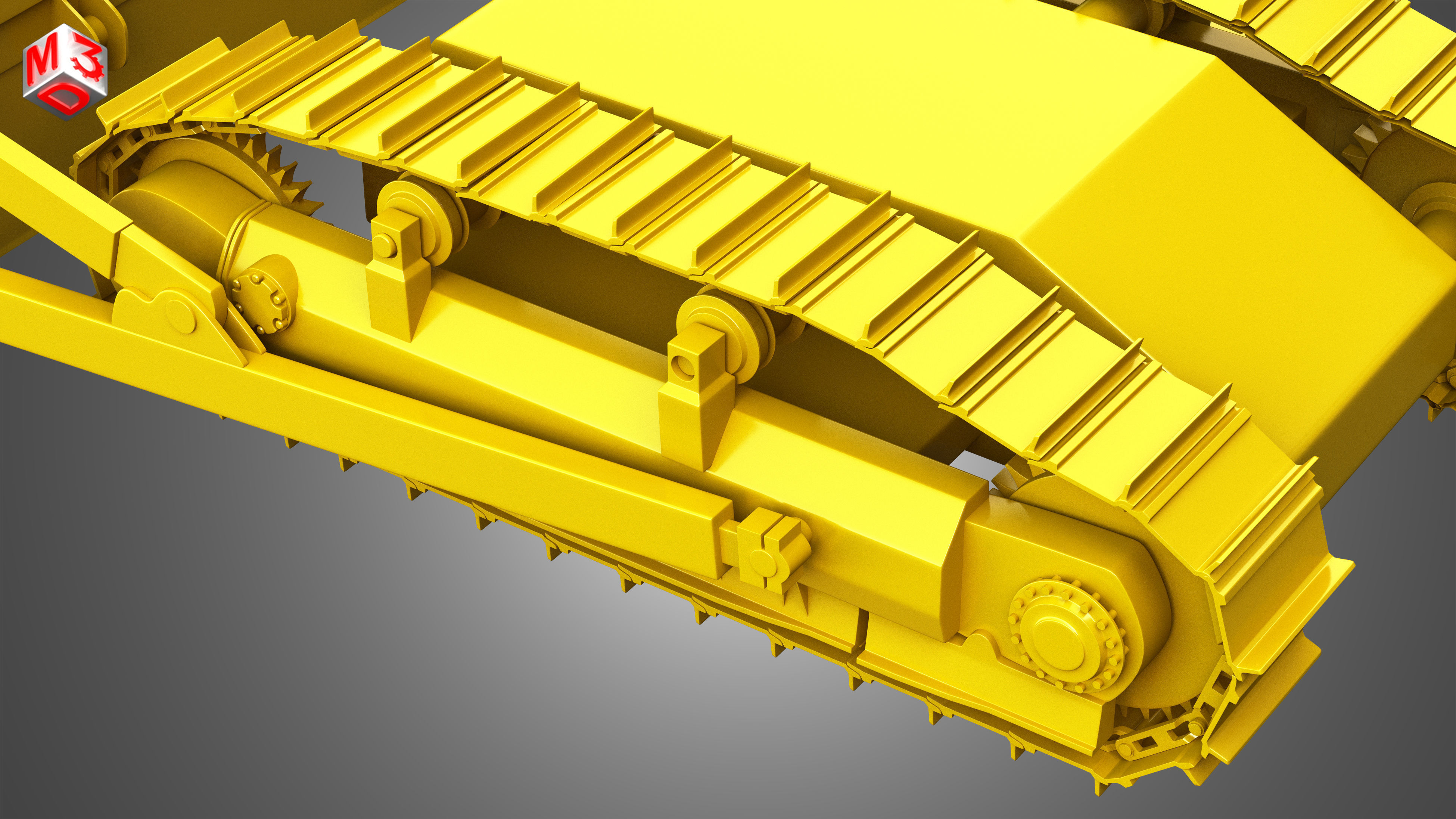 Bulldozer Tracks with ground engaging tool 3D model CGTrader
