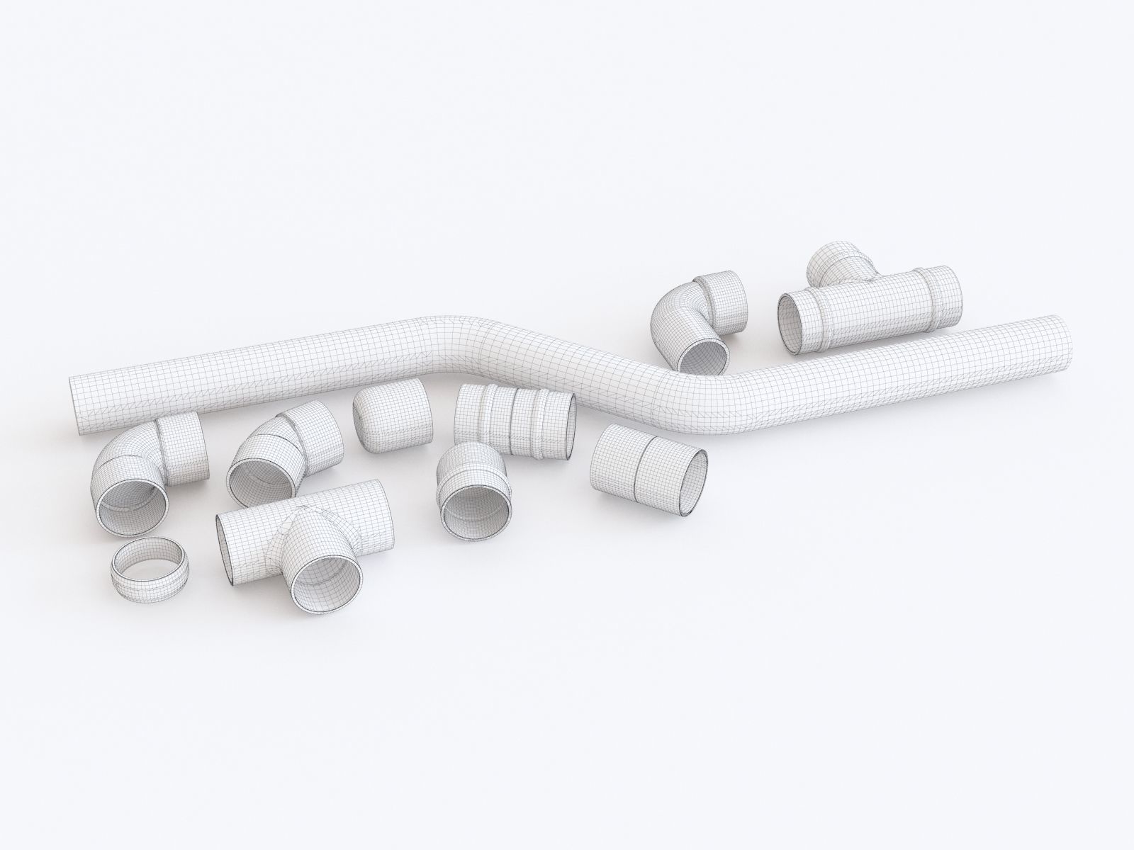 Copper pipe fittings 3D model CGTrader