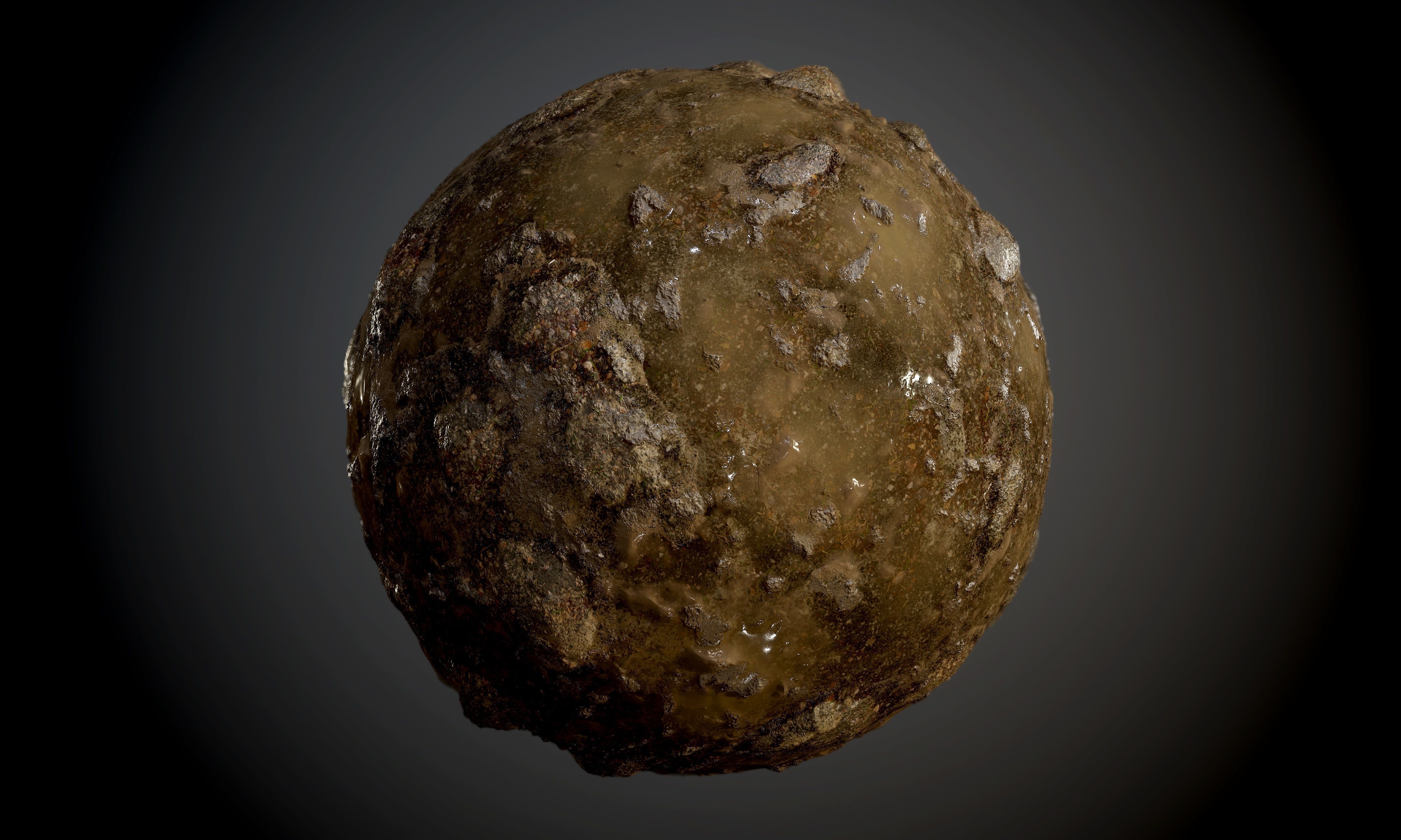 Muddy Soil Grass Stone Ground Seamless PBR Texture Texture