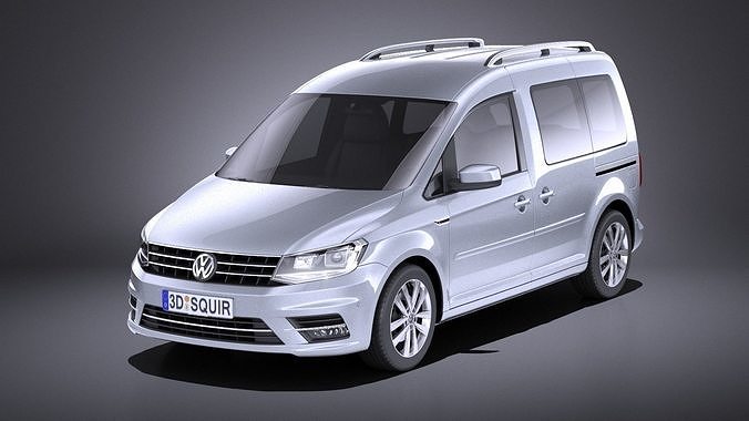 Model Volkswagen Caddy Penger Van 2018 Vray