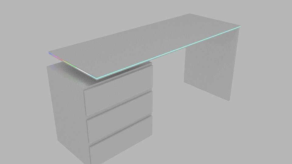 A gaming desk with rgb free 3D model CGTrader
