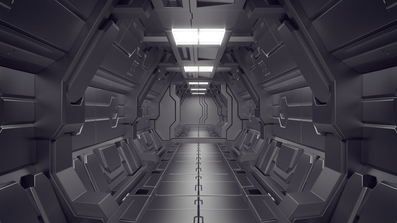 3D model Modular Sci-Fi Corridor kitbash set Science 2