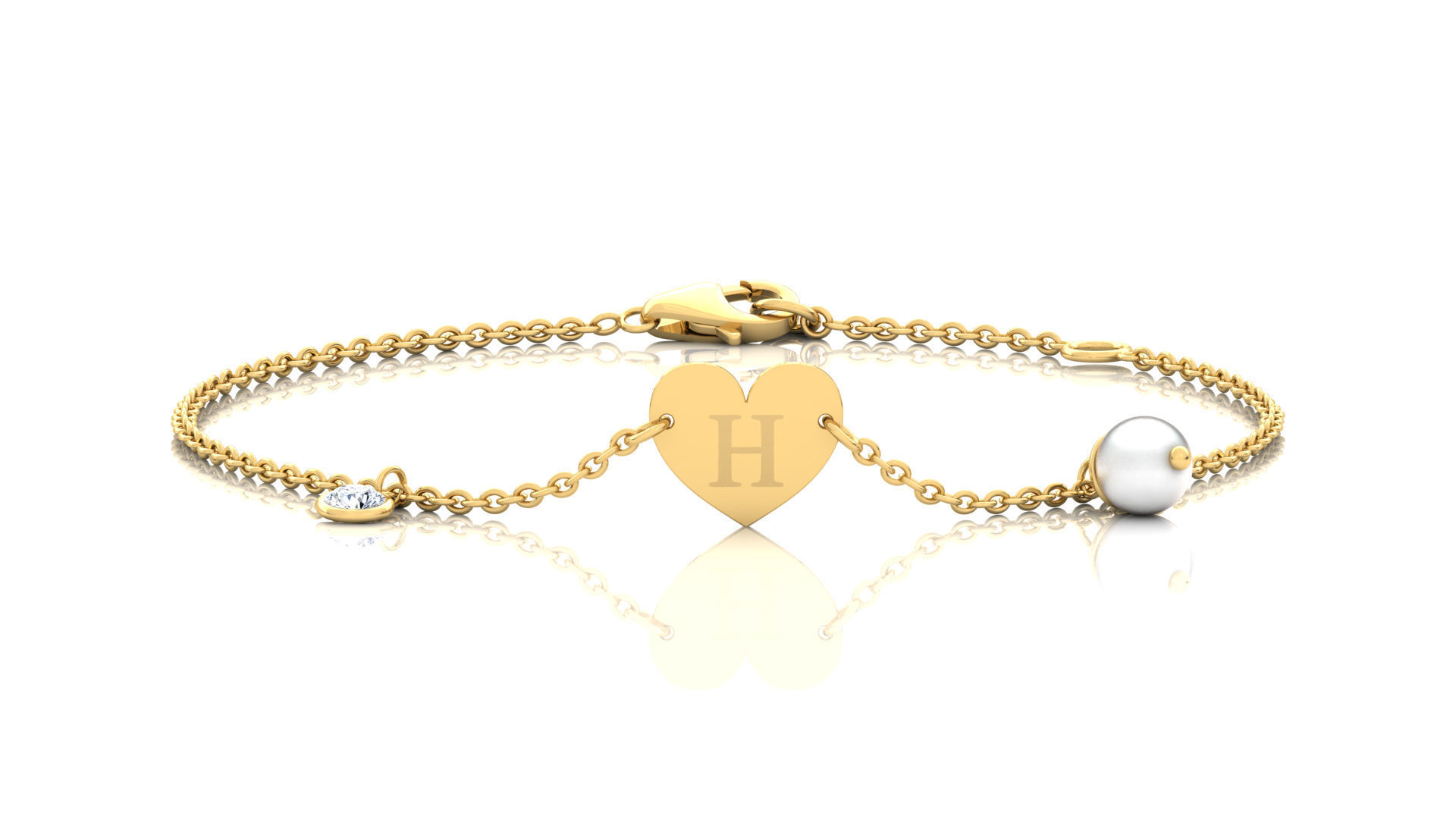 Alphabet H Bracelet 3D printable model CGTrader