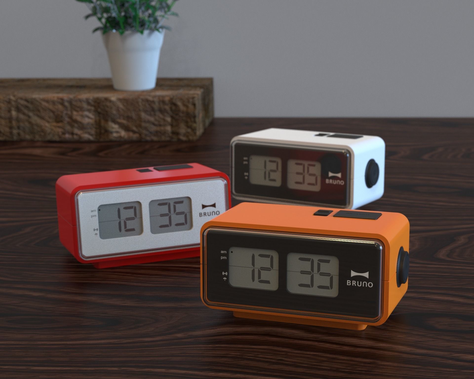 Bruno Digital Clock 3D model CGTrader