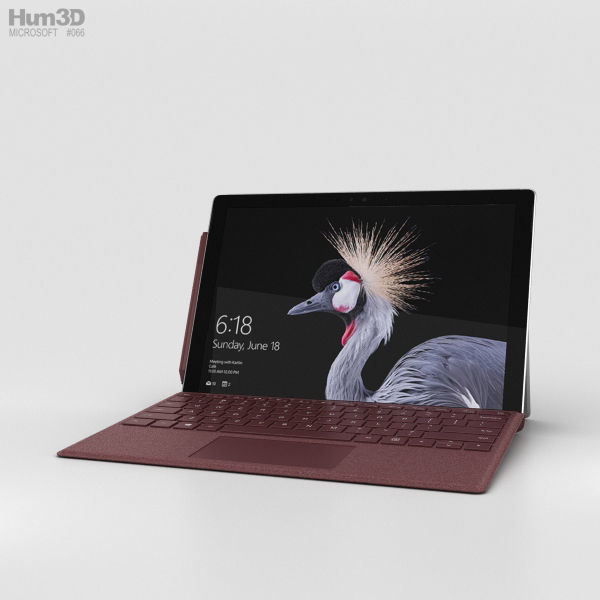 Microsoft Surface Pro 2017 Burgundy 3D model