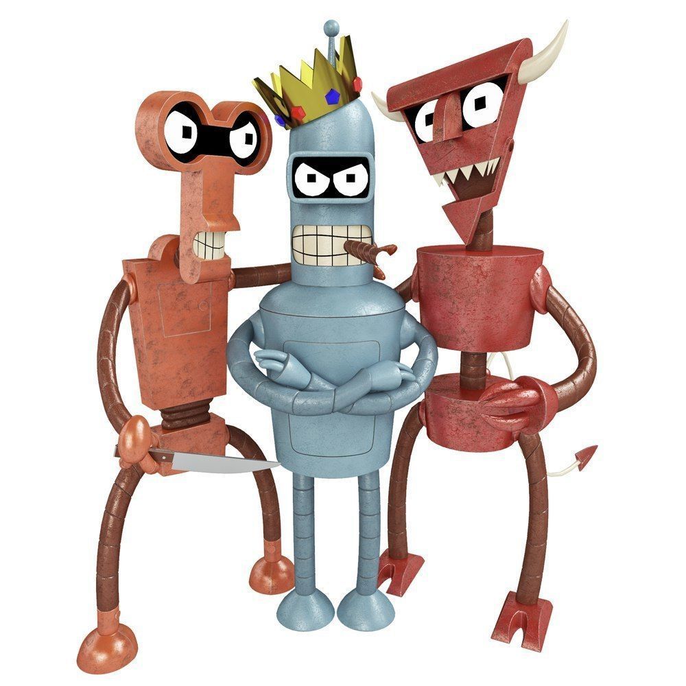 Robots Bender Roberto and Robo devil from Futurama