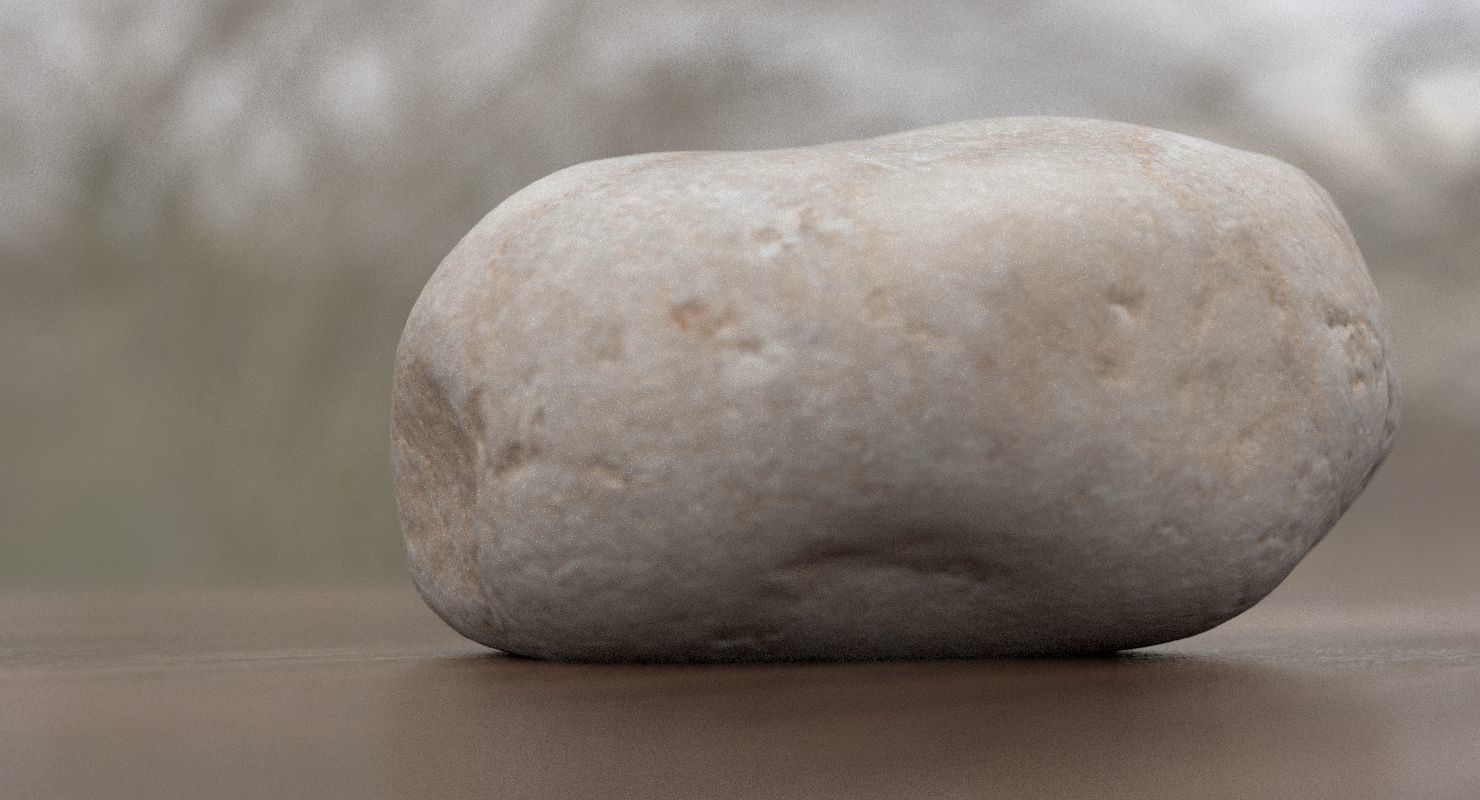 Round Shaped Limestone Pebble 3D model