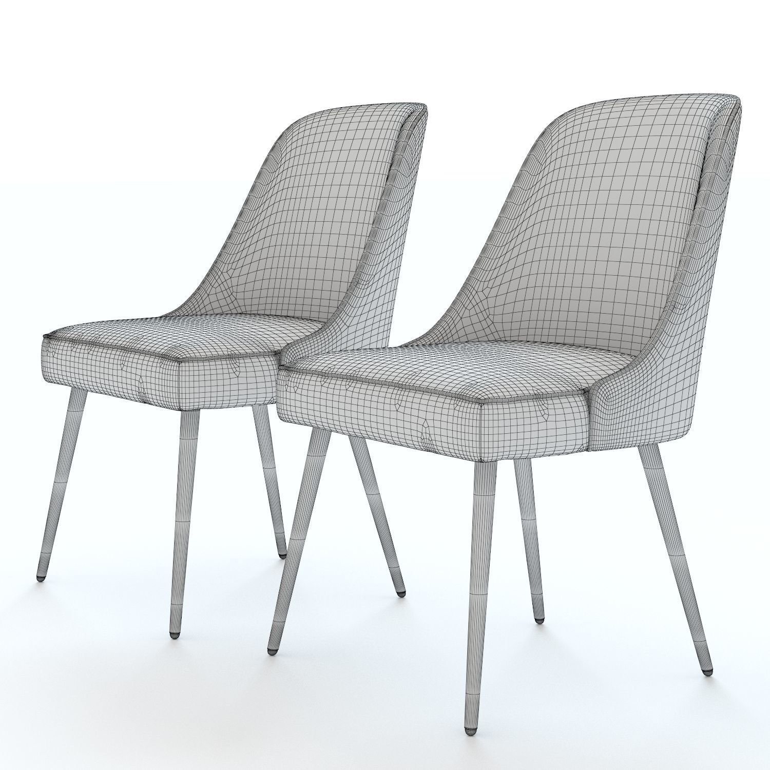 West Elm MidCentury Chair Velvet 3D model CGTrader