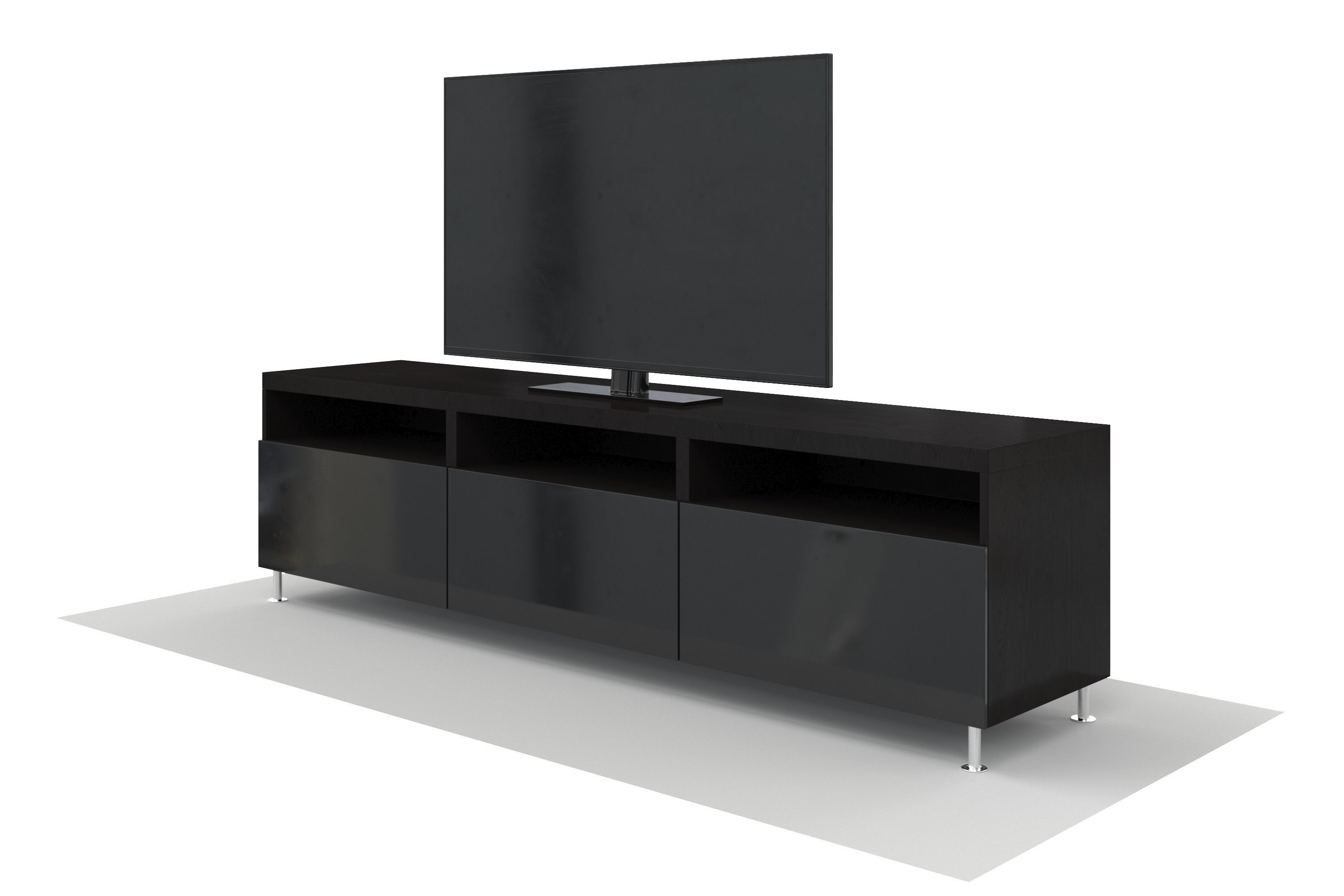 3D Ikea besta black drawers black TV CGTrader