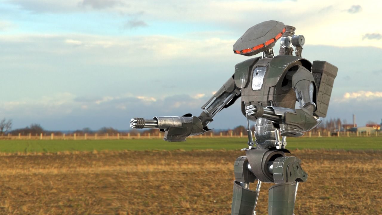 Robot Sky-Fi Riging model PBR texture