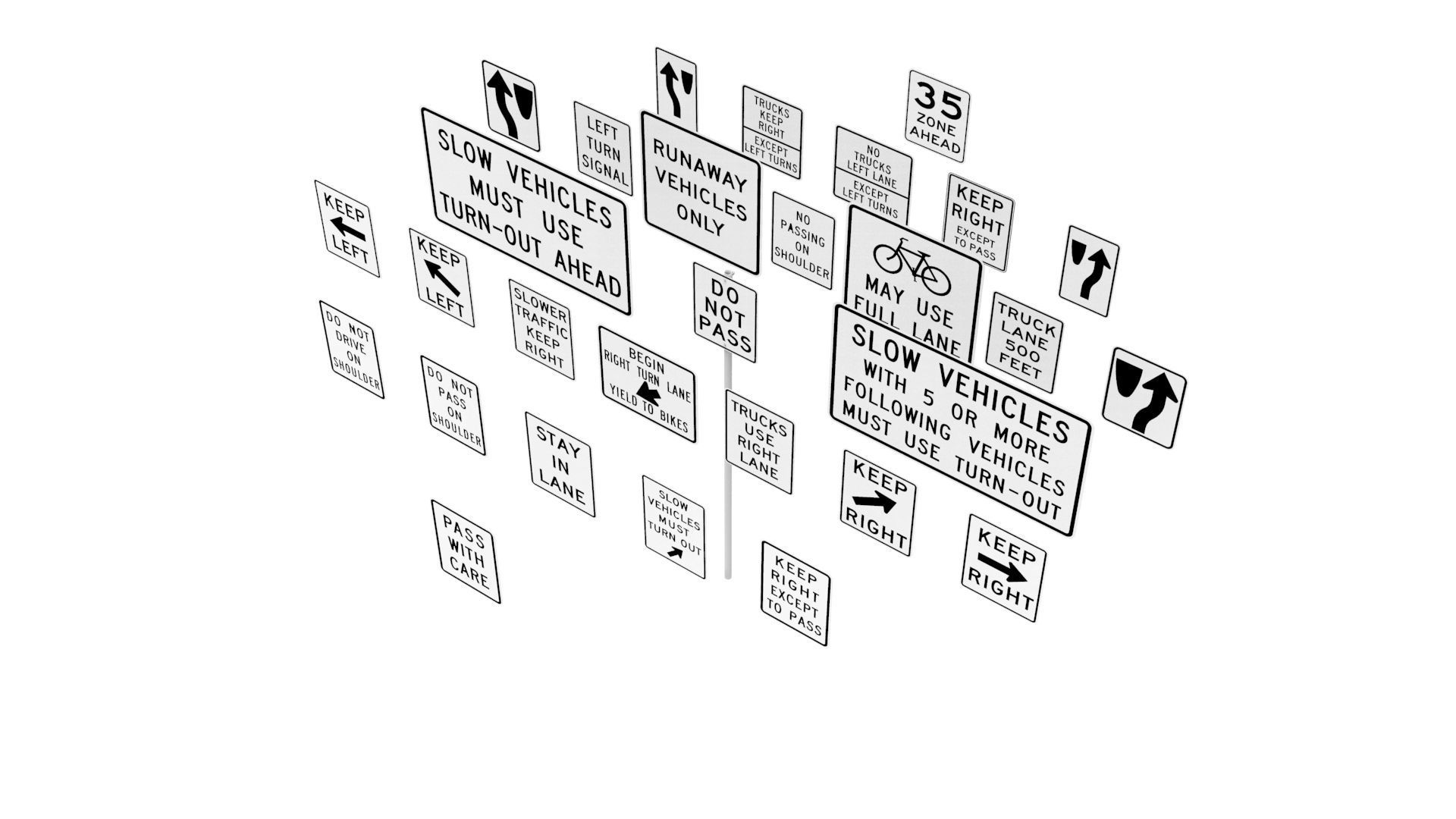 Road Sign US R4 Series Regulation Of Movement BIM Collection 3D model ...