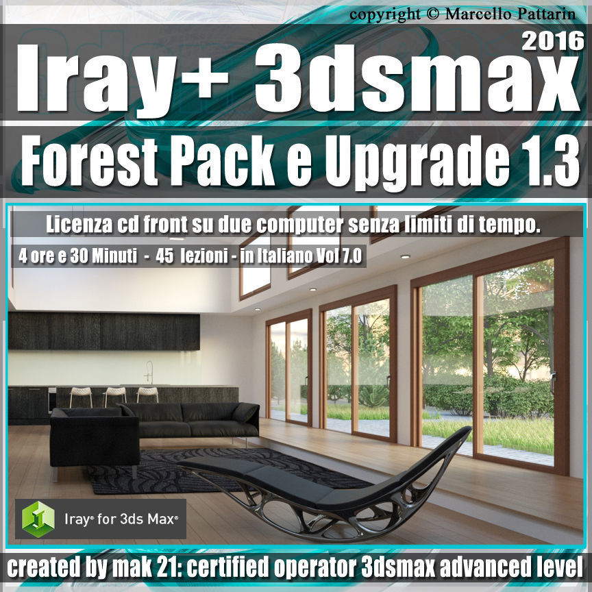Iray piu 1 3 3dsmax 2016 Forest Pack e Upgrade Vol 7 Cd Front
