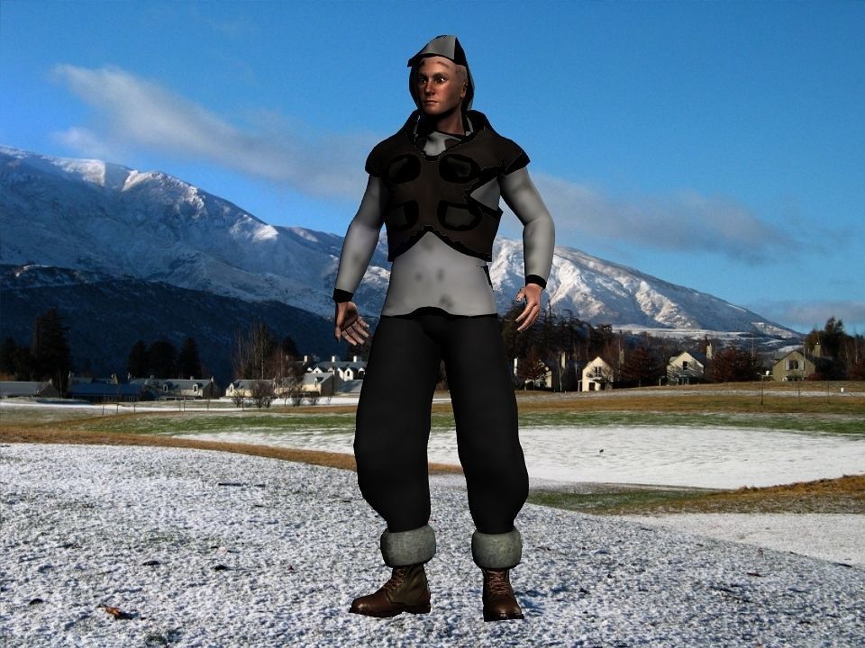 Fur vest tribal snow hunter