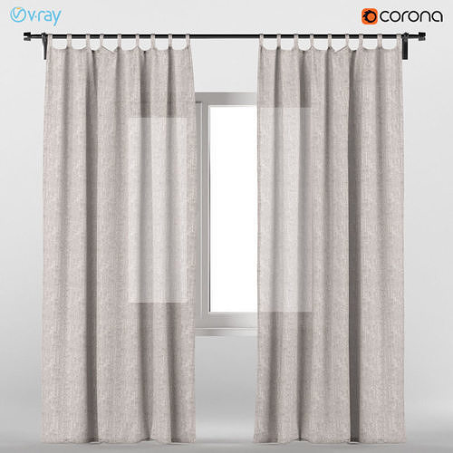 Transpa Light Brown Linen Curtains 3d Model Cgtrader Light Brown Linen Curtains 3d Model Max Fbx 1